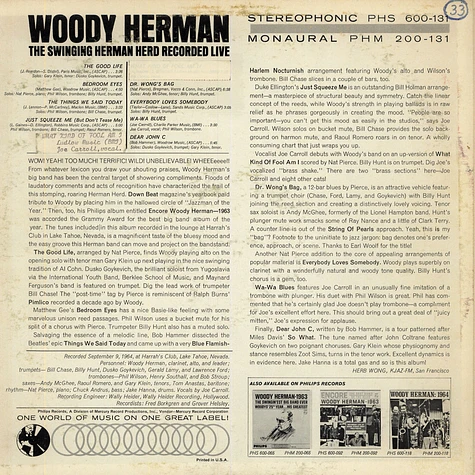 Woody Herman - The Swinging Herman Herd-Recorded Live