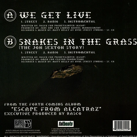 Rasco - We Get Live / Snakes In The Grass (The Jon Sexton Story)