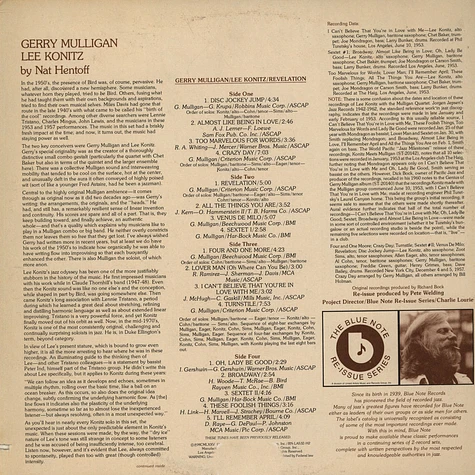 Gerry Mulligan / Lee Konitz - Revelation