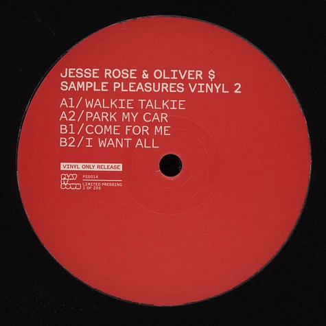 Jesse Rose & Oliver $ - Sample Pleasures Vinyl 2