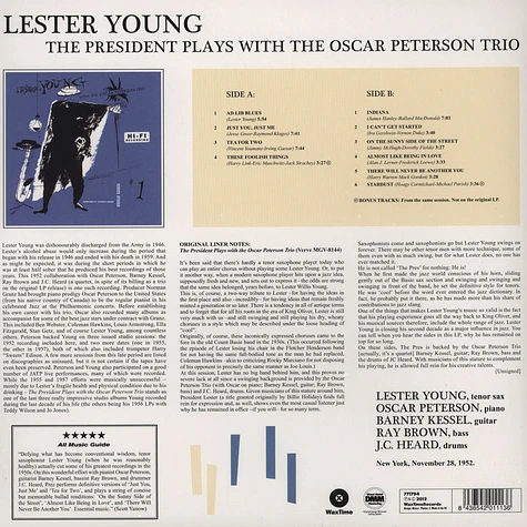 Lester Young - President Plays With The Oscar Peterson Trio