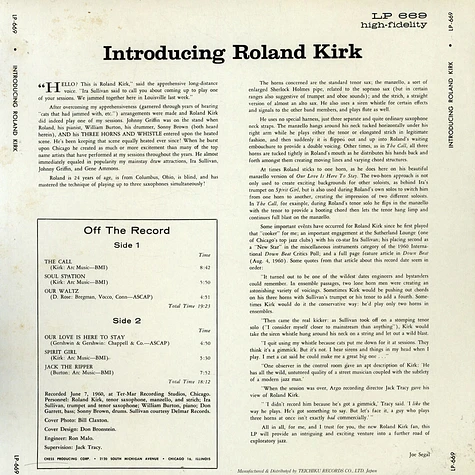 Rahsaan Roland Kirk - Introducing Roland Kirk