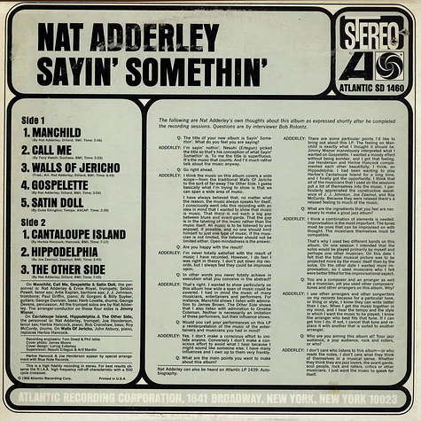 Nat Adderley - Sayin' Somethin'