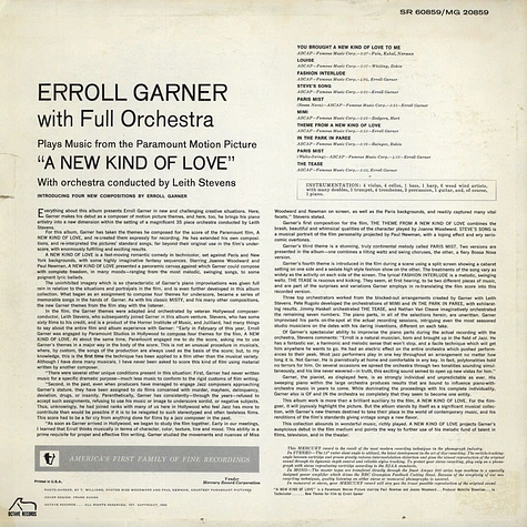 Erroll Garner With Full Orchestra Conducted By Leith Stevens - Playing Music From The Paramount Motion Picture "A New Kind Of Love"