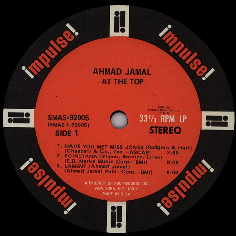 Ahmad Jamal - At The Top: Poinciana Revisited