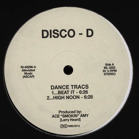 Disco D (Larry Heard) - Dance Tracs