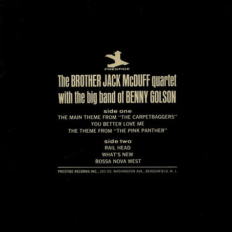 The Brother Jack McDuff Quartet With The Big Band Of Benny Golson - The Dynamic Jack Mc Duff