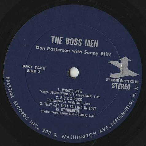 Don Patterson With Sonny Stitt And Billy James - The Boss Men