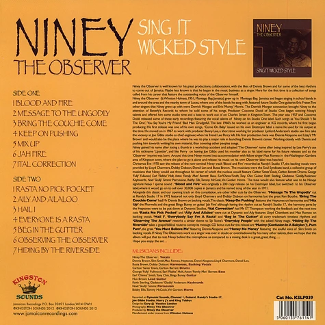 Niney The Observer - Sing It Wicked Style