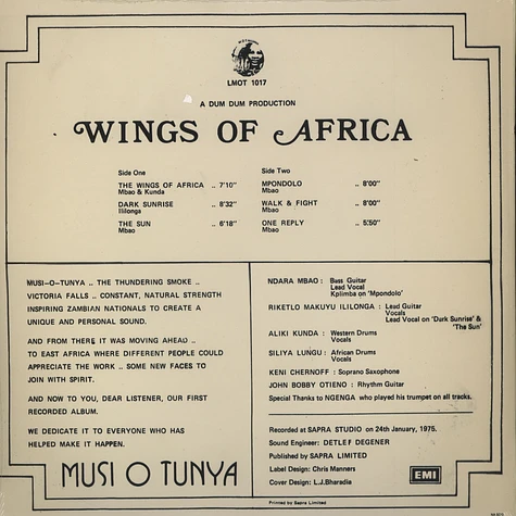 Rikki Illilonga & Musi-O-Tunya - Wings Of Africa