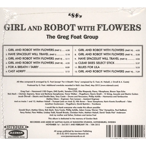 The Greg Foat Group - Girl And Robot With Flowers