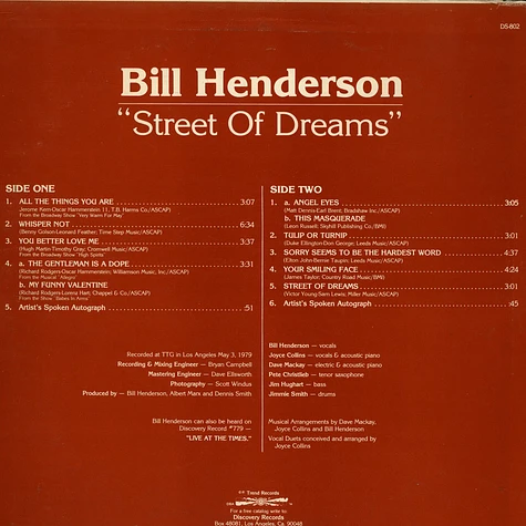 Bill Henderson - Street Of Dreams