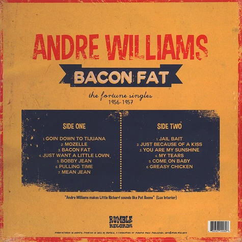 Andre Williams - The Fortune Singles 1956-57