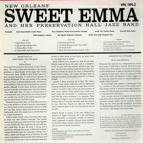 Sweet Emma And Her Preservation Hall Jazz Band - New Orleans' Sweet Emma And Her Preservation Hall Jazz Band