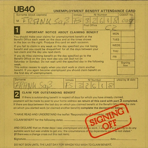 UB40 - Signing Off
