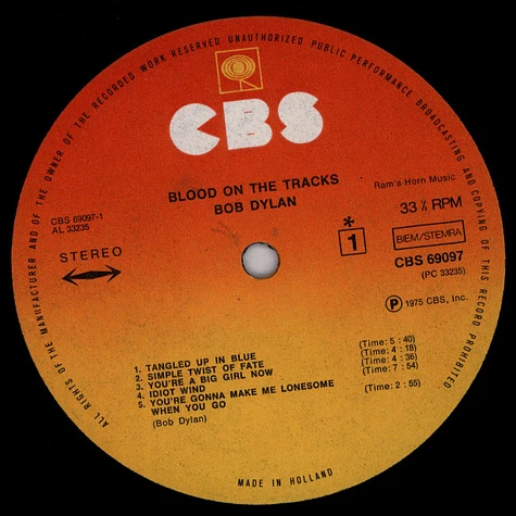 Bob Dylan - Blood on the tracks