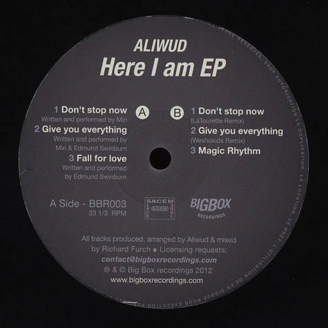 Aliwud - Here I Am EP
