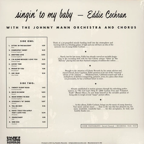 Eddie Cochran - Singin' To My Baby