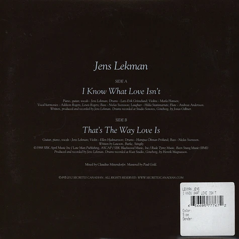 Jens Lekman - I Know What Love Isn't / That's The Way Love Is