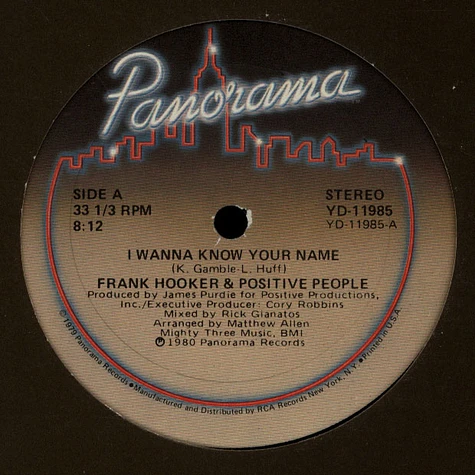 Frank Hooker & Positive People - I Wanna Know Your Name