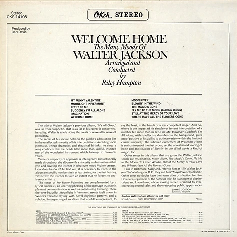 Walter Jackson - Welcome Home: The Many Moods Of Walter Jackson