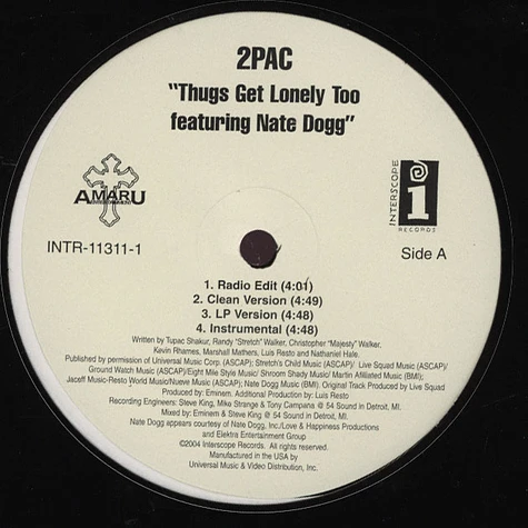 2Pac Featuring Nate Dogg - Thugs Get Lonely Too