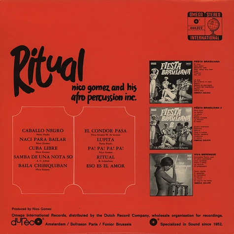 Nico Gomez And His Afro Percussion Inc - Ritual Black Vinyl Edition