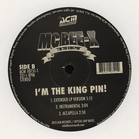 MC Bee-X - I'm The Kingpin Feat. Donald D & Soul SK