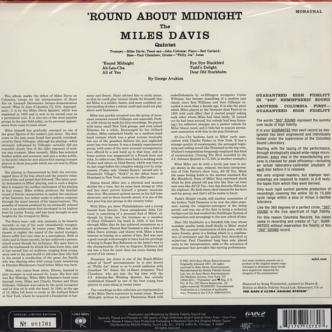 Miles Davis - Round About Midnight