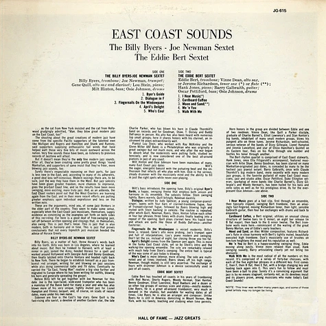 The Billy Byers-Joe Newman Sextet / The Eddie Bert Sextet - East Coast Sounds