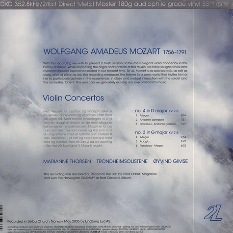 Mozart, Trondheimsolistene & Thorsen - Violin Concertos