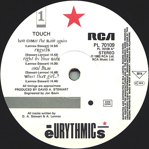 Eurythmics - Touch