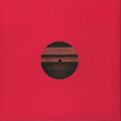 Icona Pop - I Love It Remixes Clear Vinyl Edition