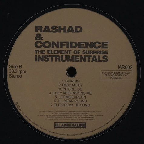 Rashad & Confidence - The Element Of Surprise Instrumentals