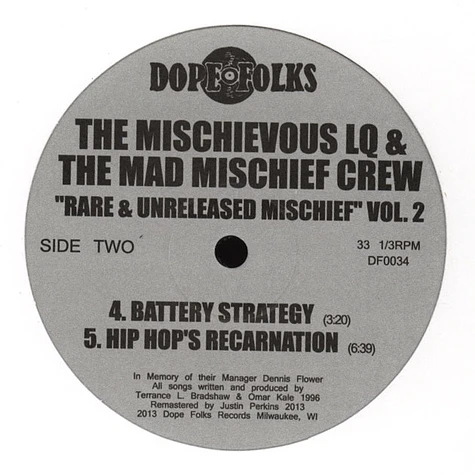 The Mischievous LQ & The Mad Mischief Crew - Rare & Unreleased Mischief Volume 2