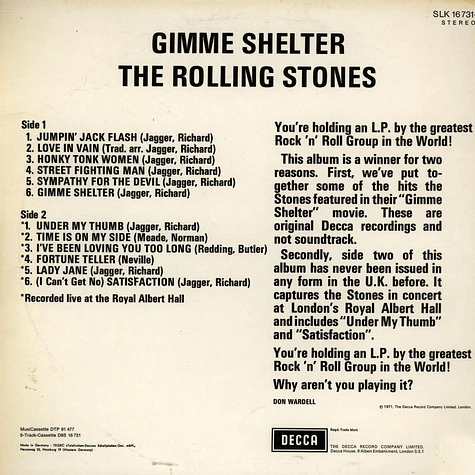 The Rolling Stones - Gimme Shelter (Songs From The New Rolling Stones Movie "Gimme Shelter")