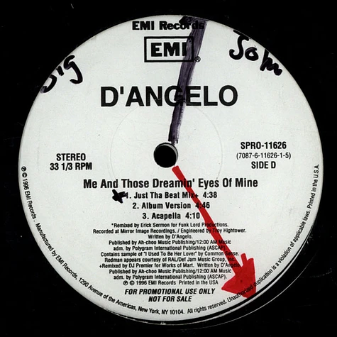 D'Angelo - Me And Those Dreamin' Eyes Of Mine (The Remixes)