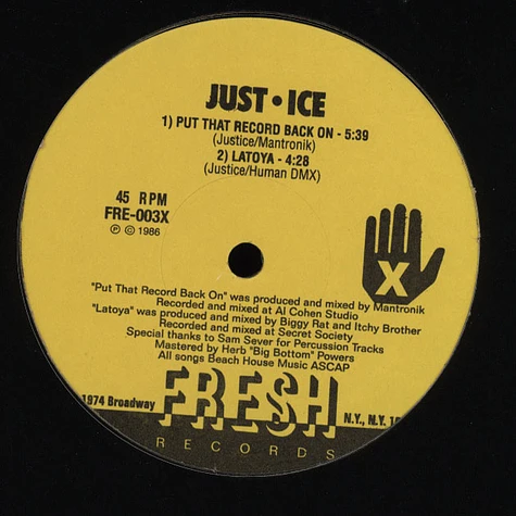 Just Ice - Put that record back on