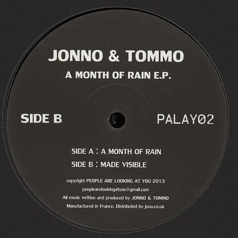 Jonno & Tommo - A Month Of Rain EP