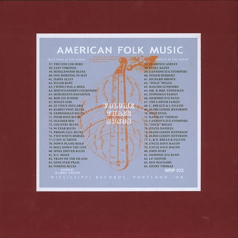 V.A. - Anthology Of American Folk Music Volume 3 - Songs
