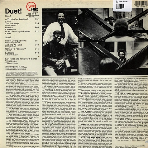 Earl Hines And Jaki Byard - Duet