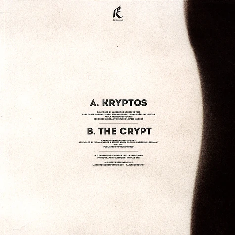 Laurent De Schepper Trio - Kryptos / The Crypt Kammerflimmer Kollektief Remix