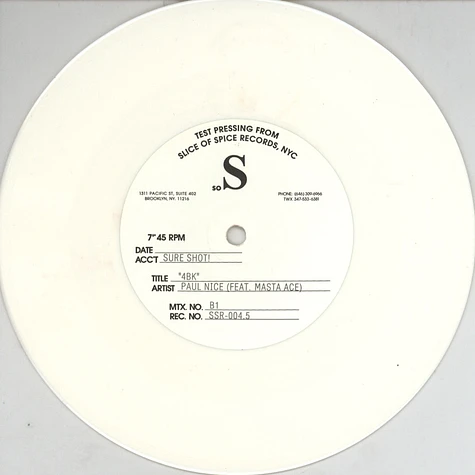 Paul Nice - Just A Little Somethin White Vinyl Edition