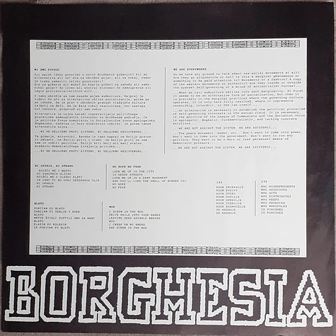 Borghesia - No Hope No Fear