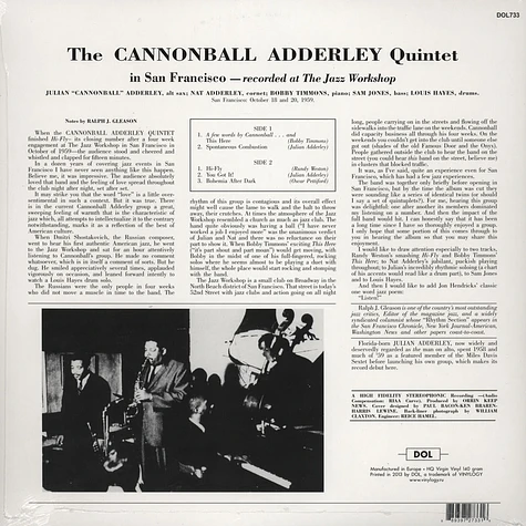 The Cannonball Adderley Quintet featuring Nat Adderley - The Cannonball Adderley Quintet In San Francisco