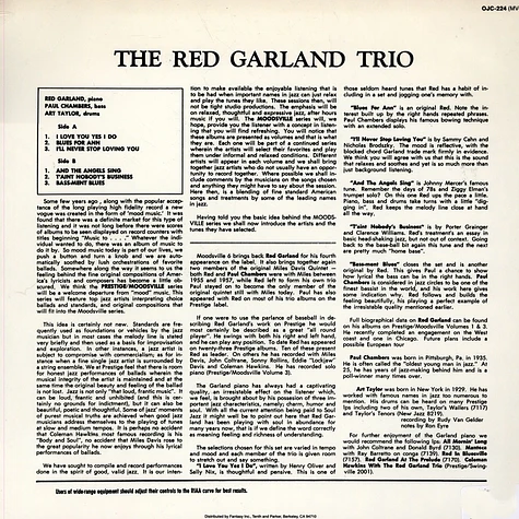 The Red Garland Trio - Moodsville Volume 6