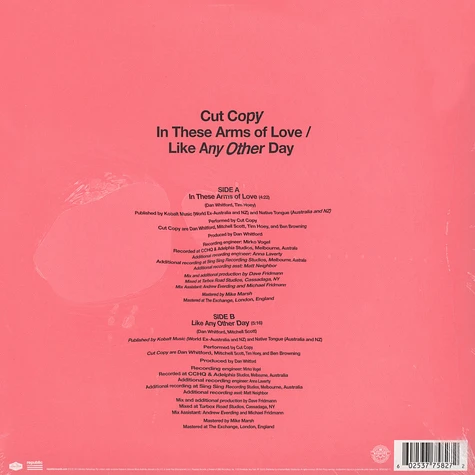 Cut Copy - In These Arms of Love / Like Any Other Day