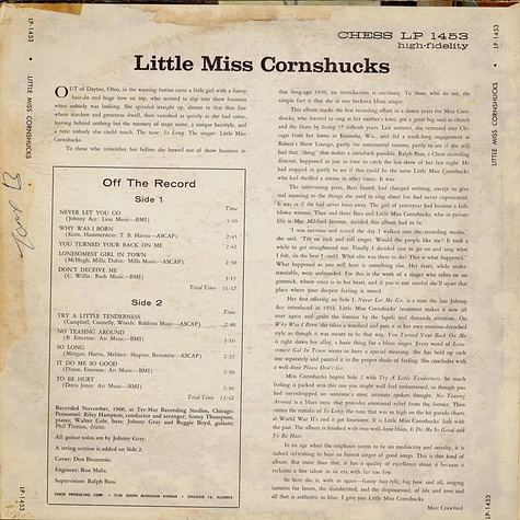 Little Miss Cornshucks - The Loneliest Girl In Town