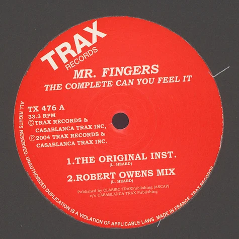 Mr. Fingers - The Complete Can You Feel It