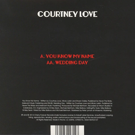 Courtney Love - You Know My Name / Wedding Day